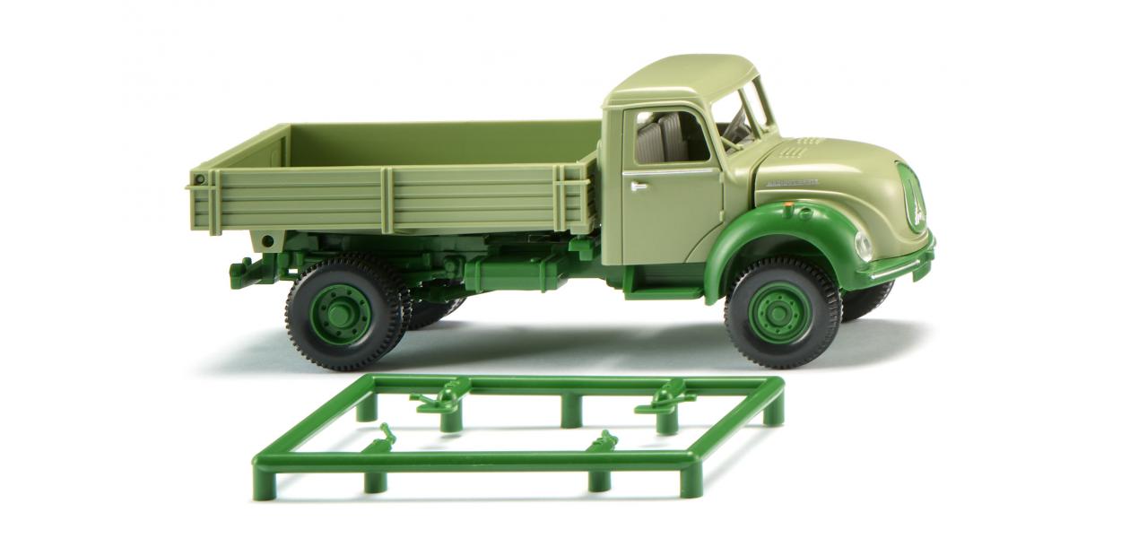 Wiking Magirus Flatbed Tipper Light Green 1957-67 WK042496 HO Gauge