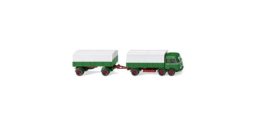 Wiking MB LP 333 Flatbed Road Train Grass Green 1958-61 WK042905 HO Gauge