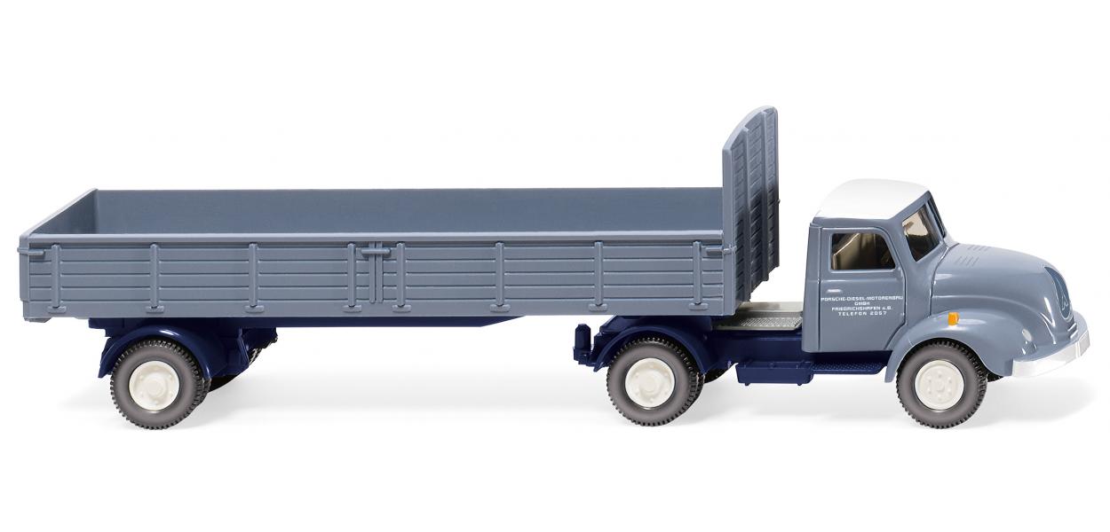 Wiking 051001 Magirus S3500 Flatbed Tractor Trailer Porsche HO