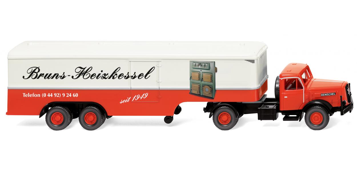 Wiking Henschel Box Semitrailer Bruns 1955-61 WK051326 HO Gauge