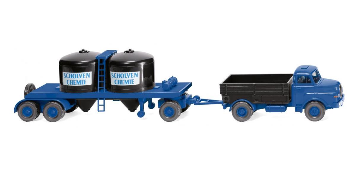 Wiking 053404 MAN Chemical Truck/Trailer Scholven-Chemie HO