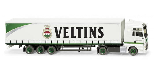 Wiking 053710 MAN TGX Euro 6c Curtainside Semitrailer Veltins HO