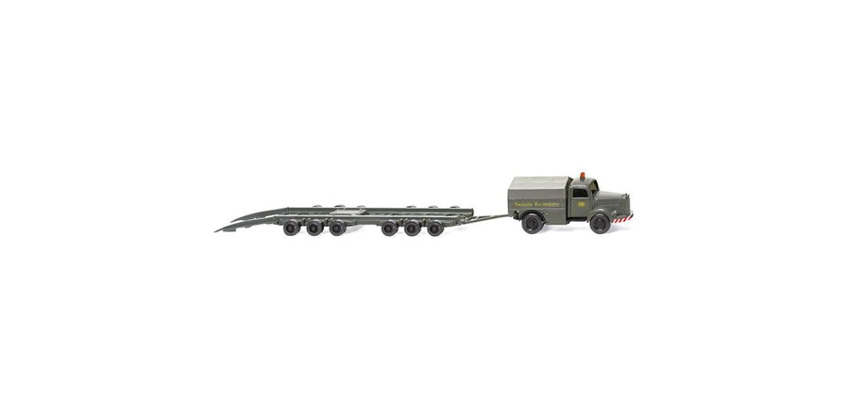 Wiking 059003 MB L3500 Wagon Carrying Low Load Trailer DB HO
