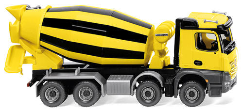 Wiking 068149 MB Arocs/Liebherr Cement Mixer Yellow/Black HO