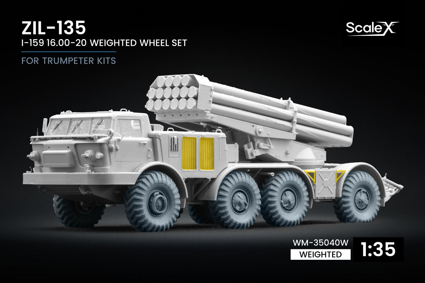 ScaleX ZIL-135 I-159 Weighted Wheel Set For Trumpeter 1:35 Model Kits