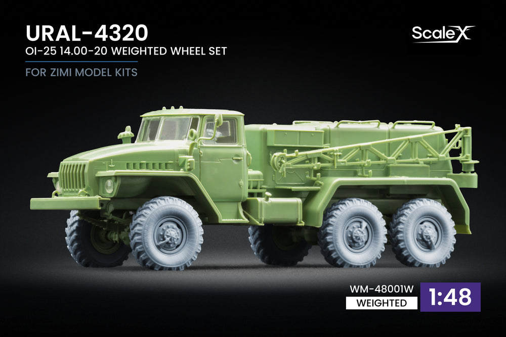 ScaleX URAL-4320 _I-25 Weighted Wheel Set For Zimi Model 1:48 Model Kits
