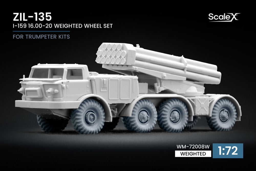 ScaleX ZIL-135 I-159 Weighted Wheel Set For Trumpeter 1:72 Model Kits