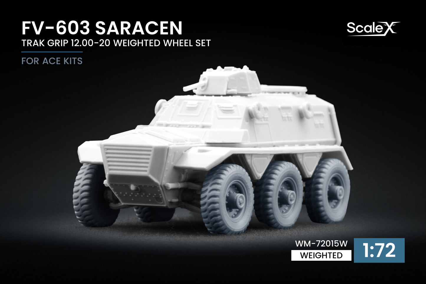 ScaleX FV-603 Saracen TRAK GRIP12.00-20 OrdinaryWheel Set for ACE 1:72 ModelKits