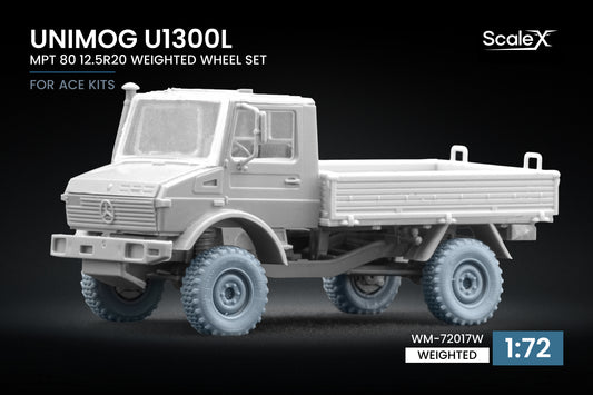 ScaleX Unimog U1300L MPT 80 Weighted Wheel Set For Ace 1:72 Model Kits