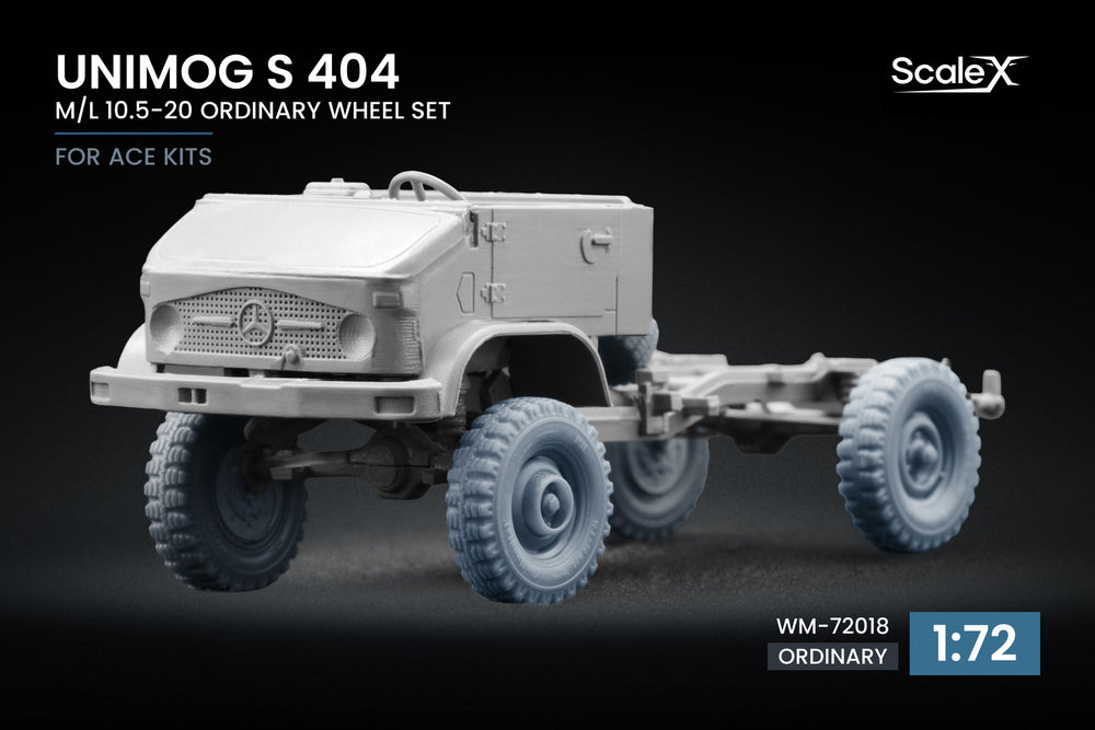 ScaleX Unimog S 404 M/L 10.5-20 Ordinary Wheel Set 1:72 Model Kits WM-72018