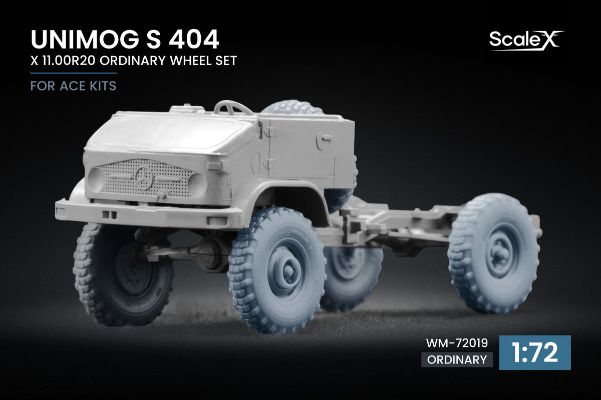 ScaleX Unimog S 404 X 11.00R20 Ordinary Wheel Set 1:72 Model Kits WM-72019