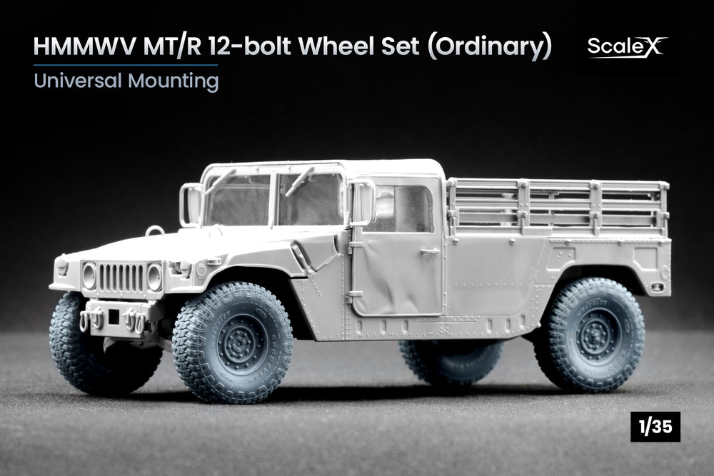 ScaleX HMMWV MT/R 12-bolt Ordinary Wheel Set For ICM 1:35 Model Kits