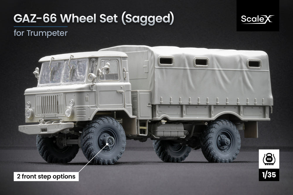 ScaleX GAZ-66 Weighted Wheel Set 1:35 Accessory For Trumpeter 1:35 Model Kits