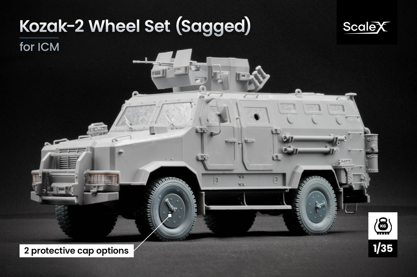 ScaleX KOZAK 2 Weighted Wheel Set For ICM 1:35 Model Kits