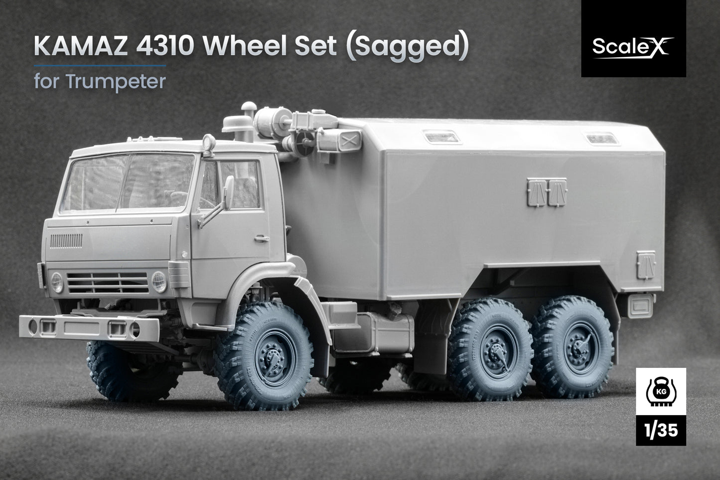 ScaleX Kamaz 4310 Weighted Wheel Set For Trumpeter 1:35 Model Kits
