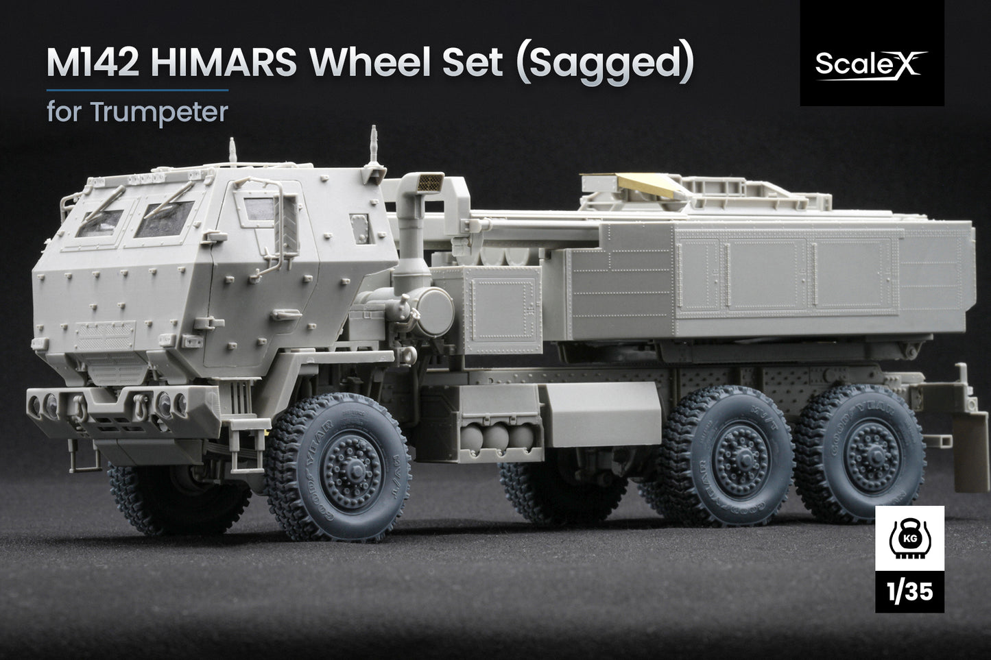 ScaleX HIMARS V1 Weighted Wheel Set For Trumpeter 1:35 Model Kits