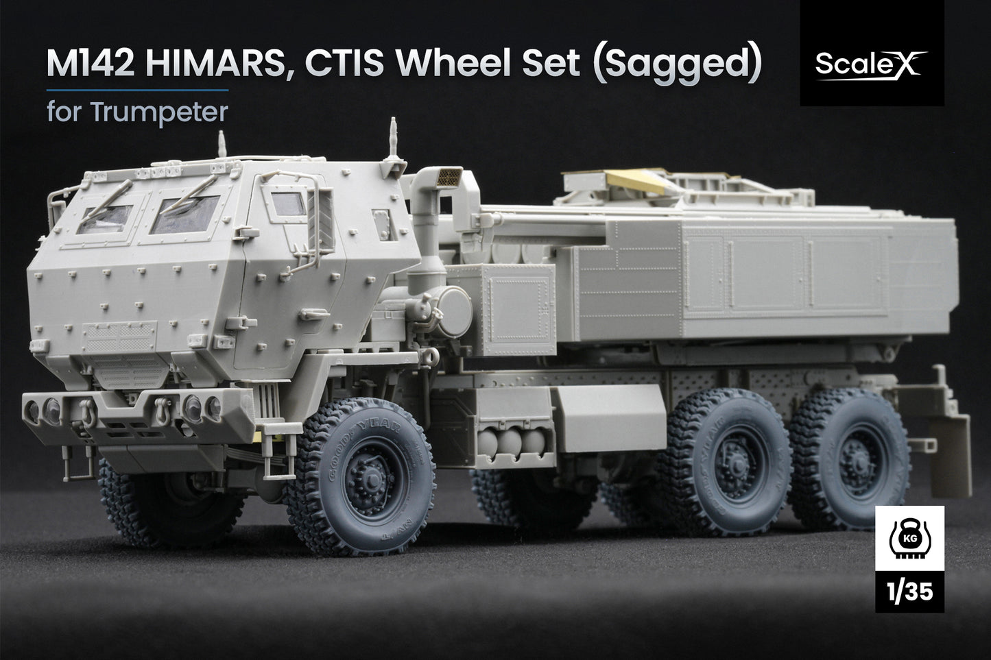 ScaleX HIMARS V2 Weighted Wheel Set For Trumpeter 1:35 Model Kits