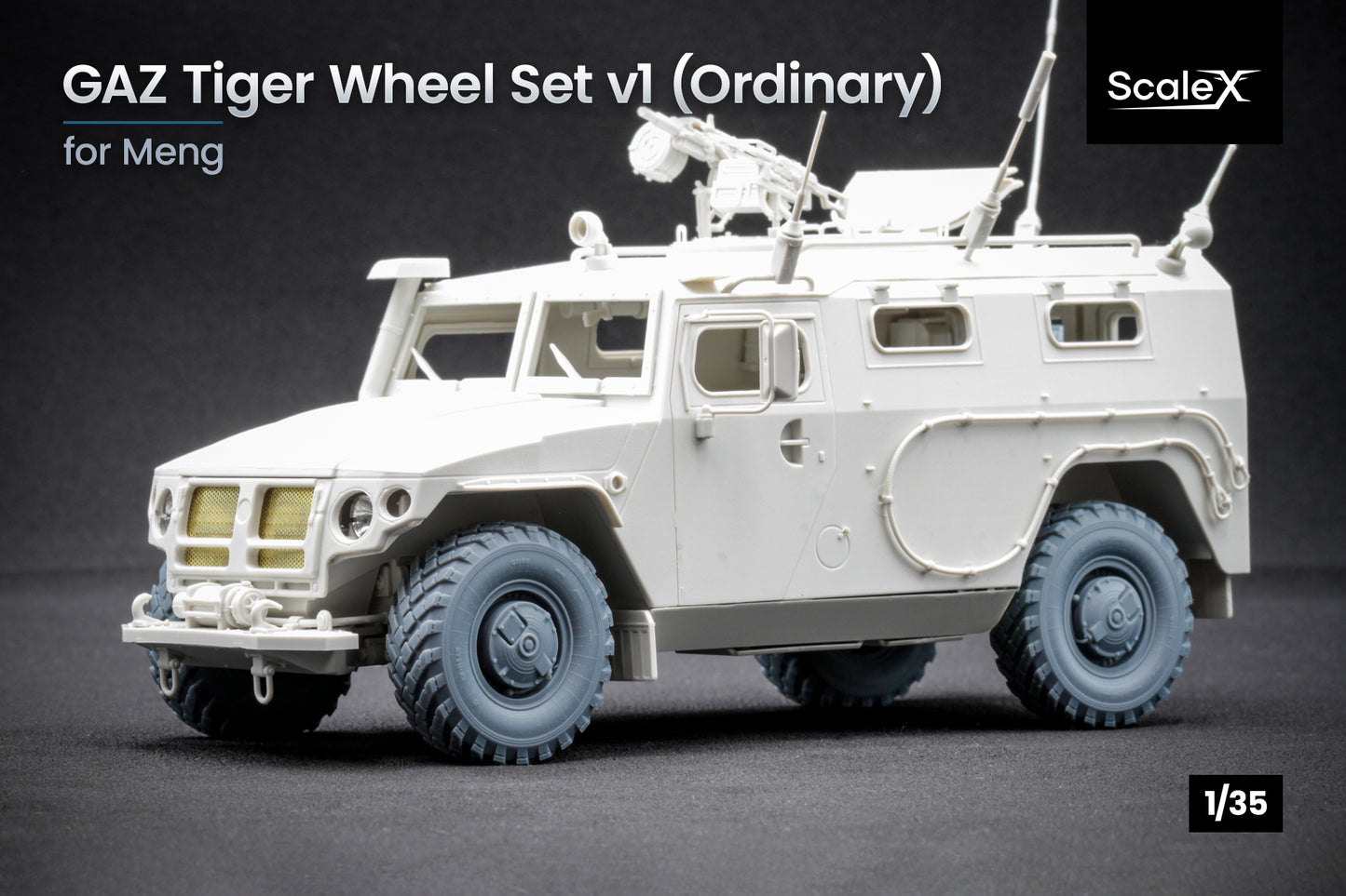 ScaleX GAZ Tiger V1 Ordinary Wheel Set For Meng 1:35 Model Kits