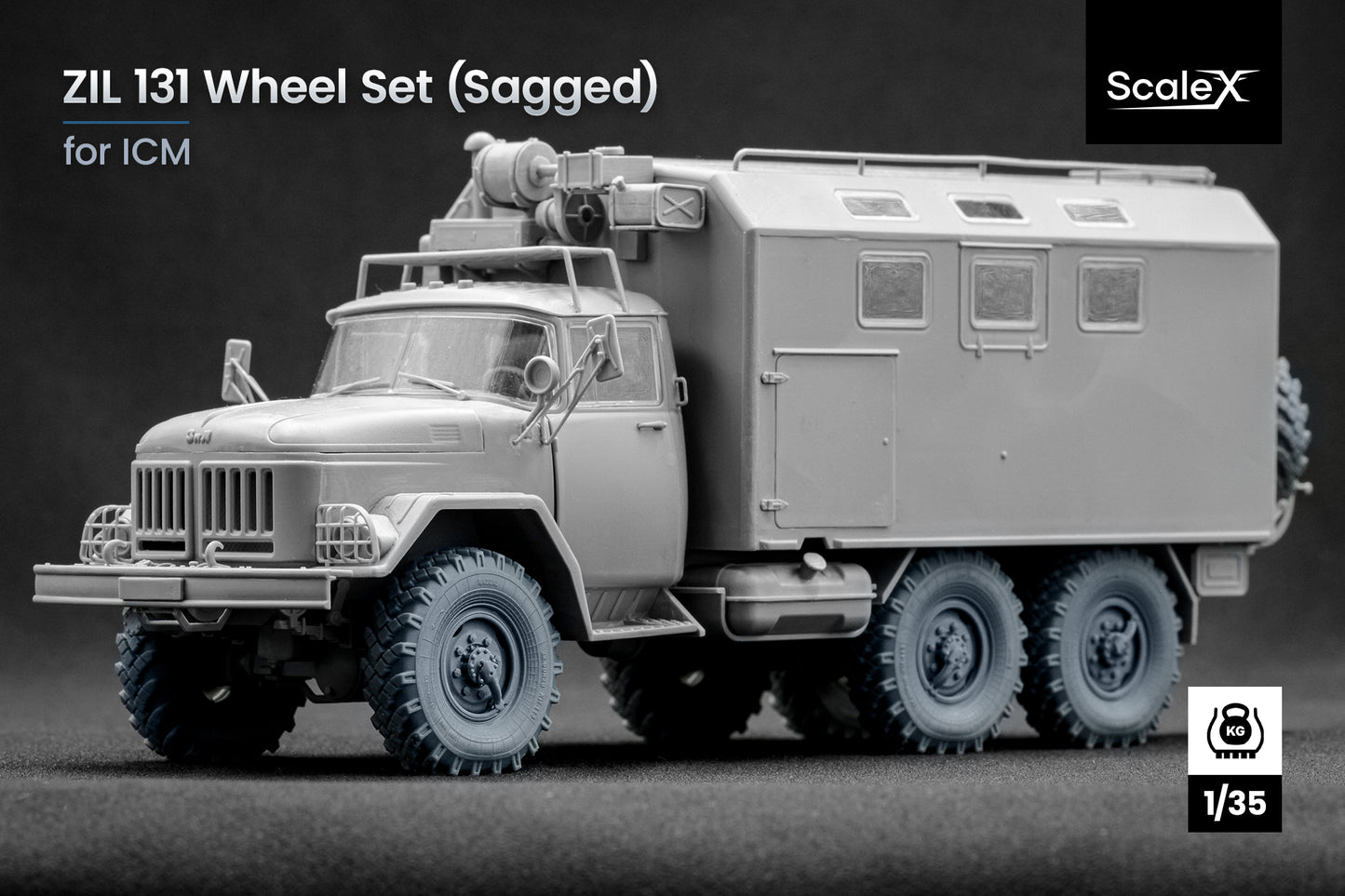 ScaleX ZIL 131 Weighted Wheel Set For ICM 1:35 Model Kits