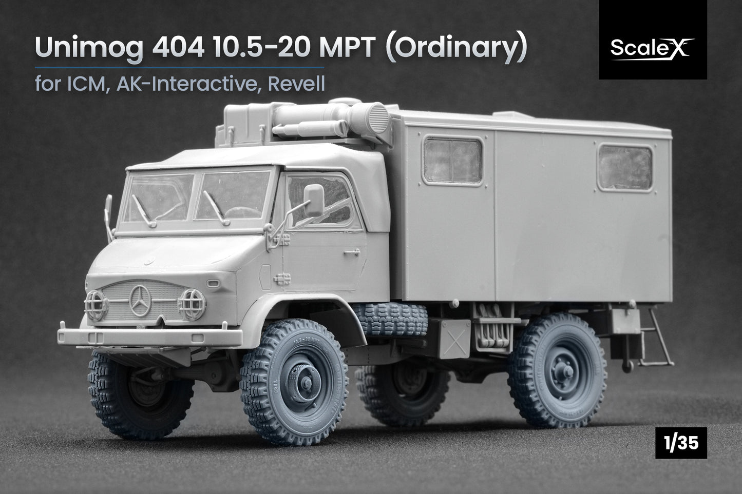 ScaleX Unimog 404 10.5-20 MPT Ordinary Wheel Set For ICM, AK Revell 1:35 Model Kits