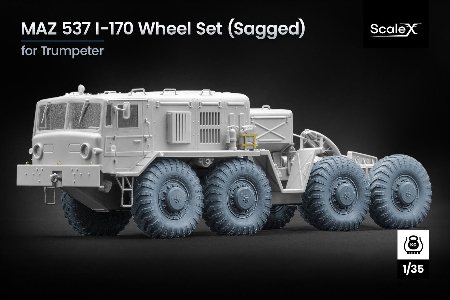 ScaleX MAZ 537 I-170 Weighted Wheel Set For Trumpeter 1:35 Model Kits