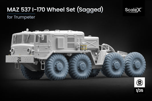 ScaleX MAZ 537 I-170 Weighted Wheel Set For Trumpeter 1:35 Model Kits