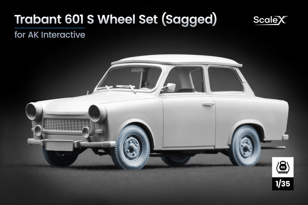ScaleX Trabi 601 S Weighted Wheel Set For AK 1:35 Model Kits