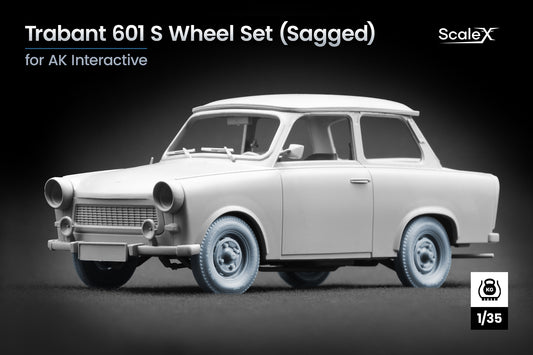 ScaleX Trabi 601 S Weighted Wheel Set For AK 1:35 Model Kits