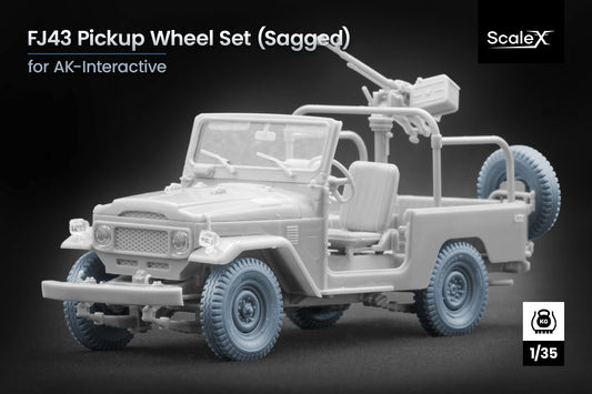 ScaleX FJ43 Pickup Weighted Wheel Set For AK 1:35 Model Kits