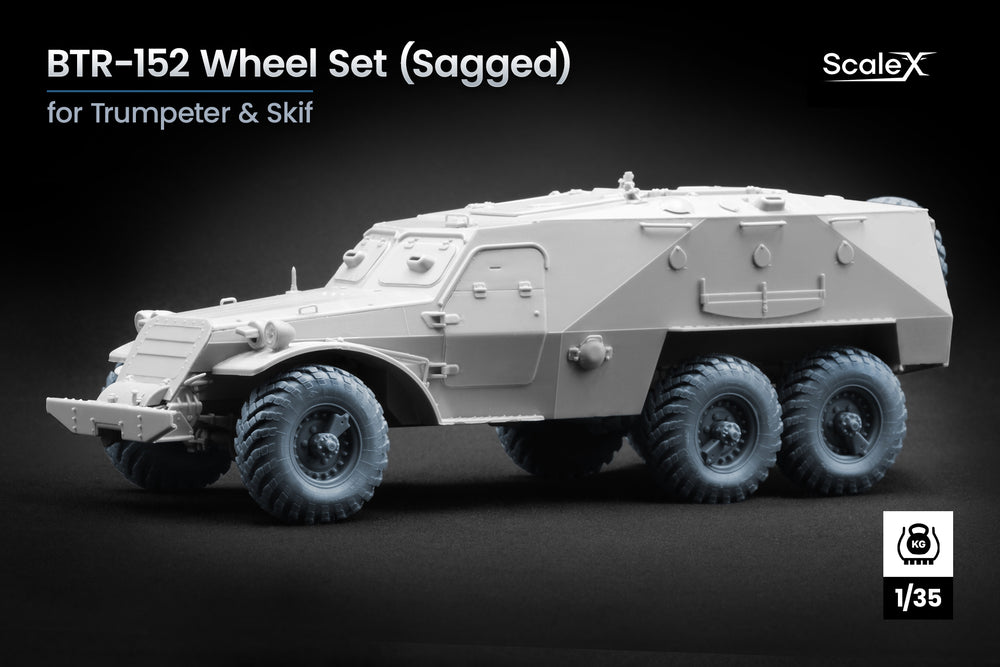 ScaleX BTR-152 Weighted Wheel Set For Trumpeter 1:35 Model Kits