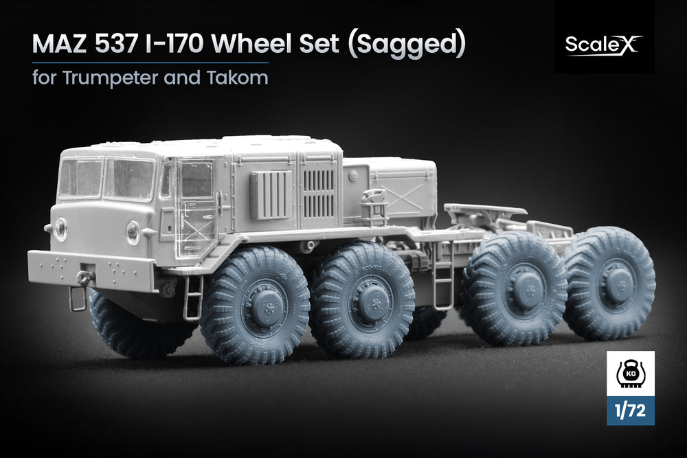 ScaleX MAZ 537 I-170 Weighted Wheel Set For Trumpeter Takom 1:72 Model Kits