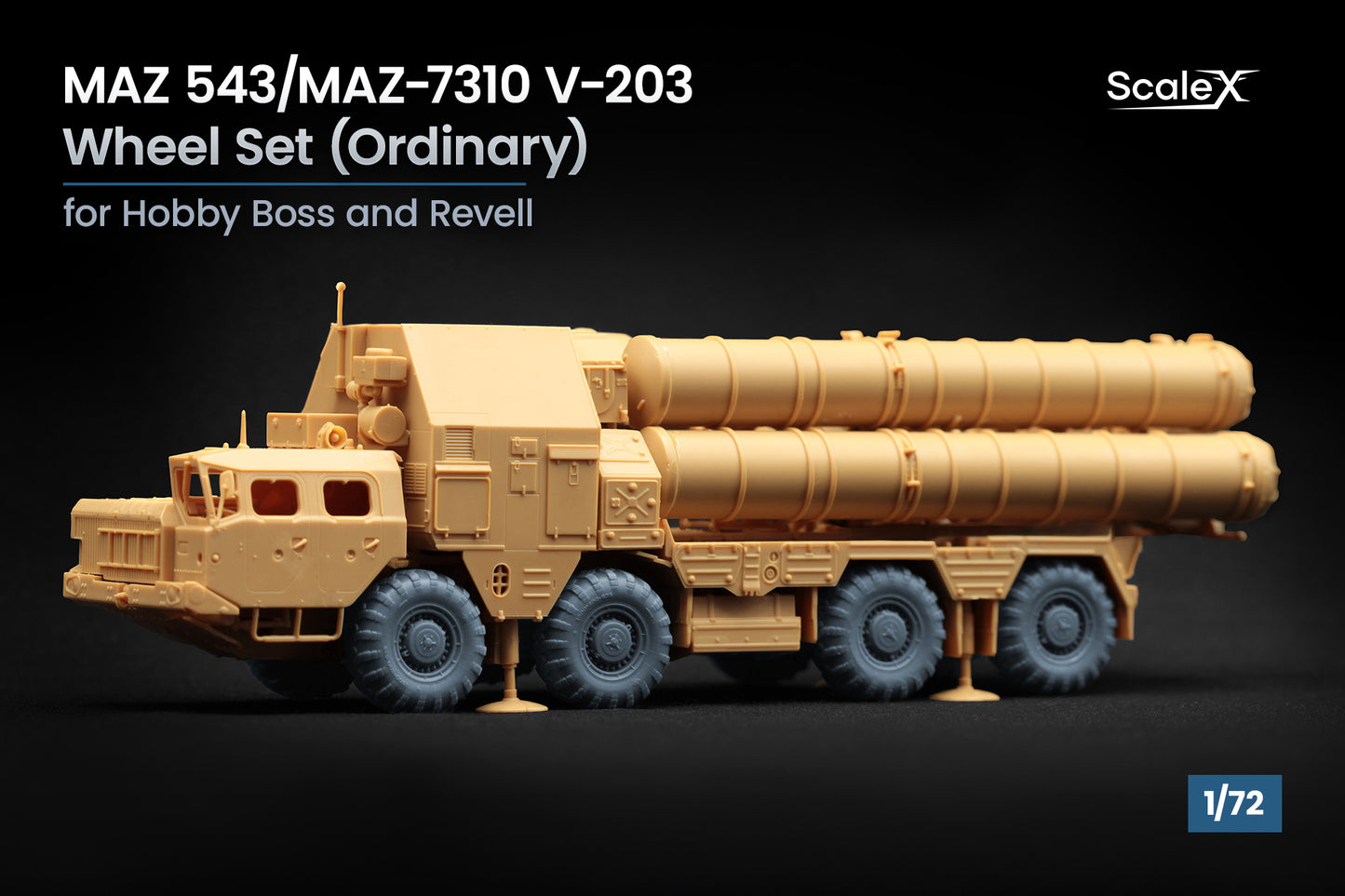 ScaleX MAZ 543/MAZ-7310 V-203 Ordinary Wheel Set For Hobby Boss Revell 1:72 Model Kits