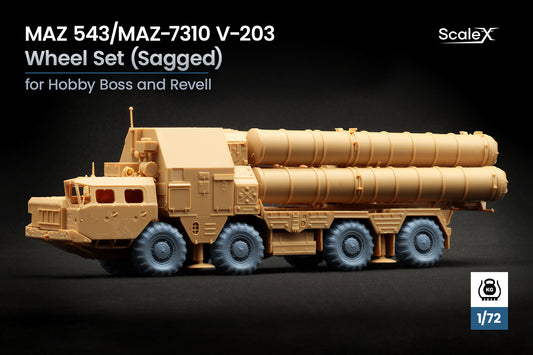 ScaleX MAZ 543/MAZ-7310 V-203 Weighted Wheel Set For Hobby Boss Revell 1:72 Model Kits