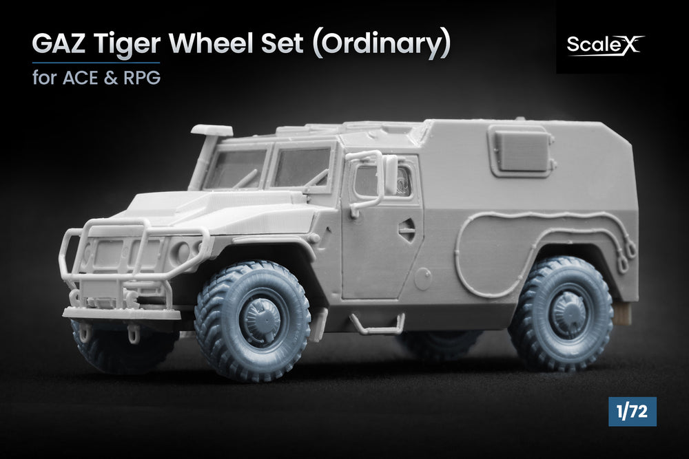 ScaleX GAZ Tiger Ordinary Wheel Set For ACE 1:72 Model Kits