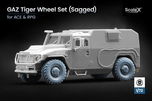 ScaleX GAZ Tiger Weighted Wheel Set For ACE 1:72 Model Kits