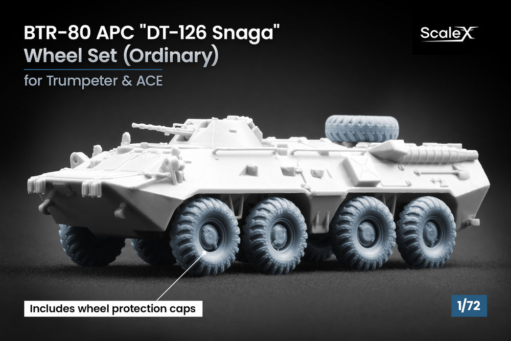 ScaleX BTR-80 APC "DT-126 Snaga" Ordinary Wheel Set For Trumpeter ACE 1:72 Model Kits