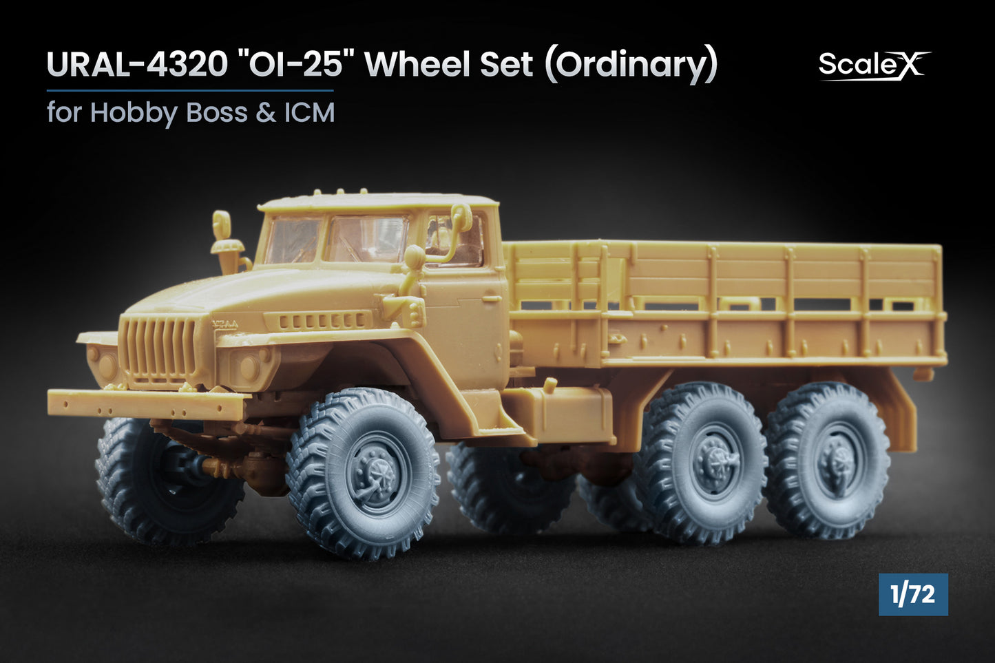 ScaleX URAL-4320 "_I-25" Ordinary Wheel Set For Hobby Boss ICM 1:72 Model Kits