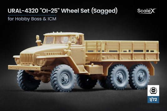 ScaleX URAL-4320 "_I-25" Weighted Wheel Set For Hobby Boss ICM 1:72 Model Kits