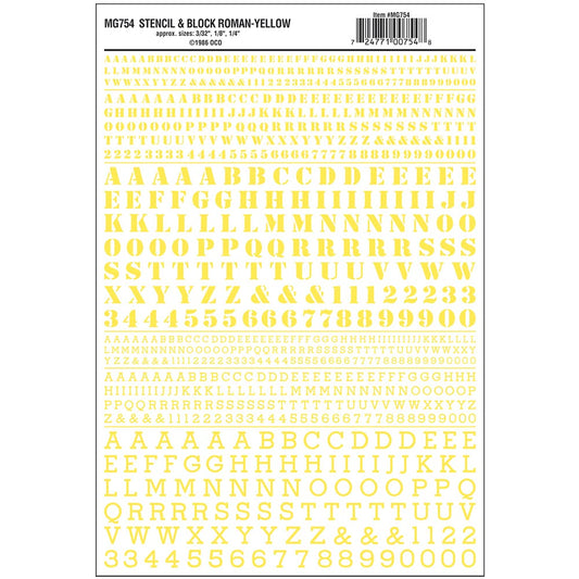 Woodland Scenics MG754 Stencil & Block Roman Yellow