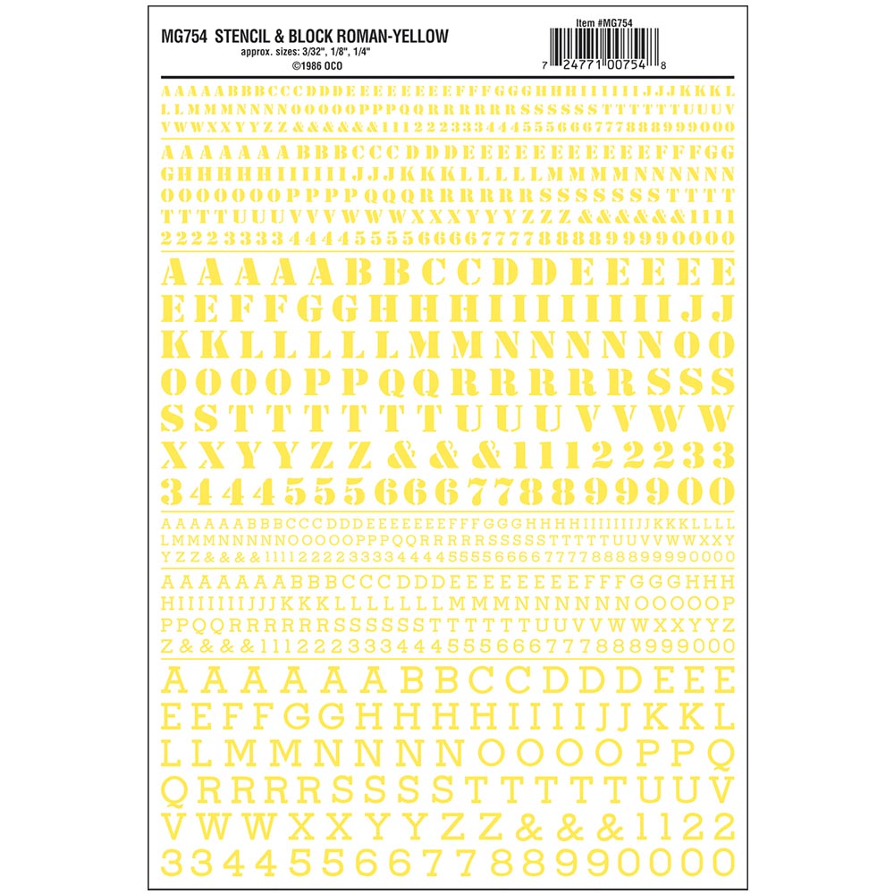 Woodland Scenics MG754 Stencil & Block Roman Yellow