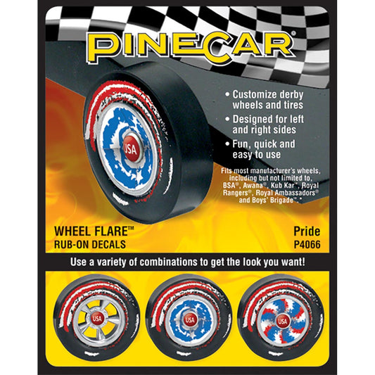 Pinecar Pride Wheel Flare® Rub-on Decals WP4066