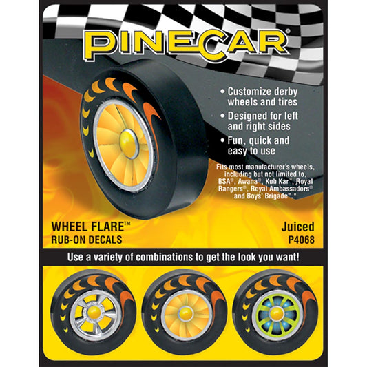 Pinecar Juiced Wheel Flare® Rub-on Decals WP4068