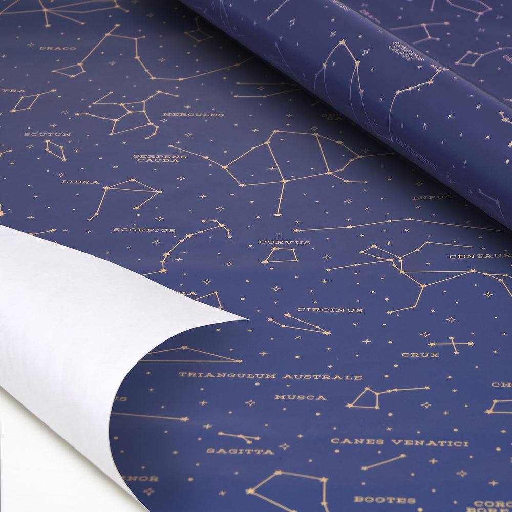 Legami Stars Wrapping Paper – Night Sky Design