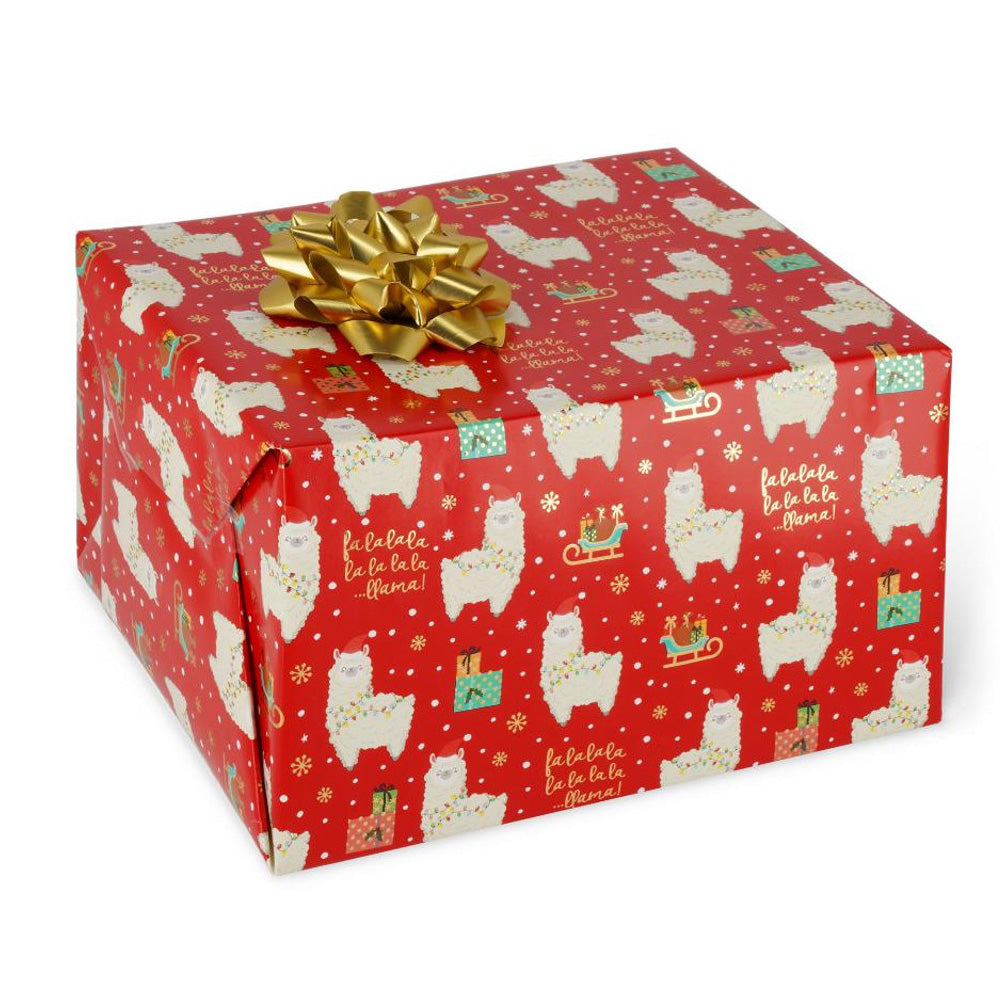 Legami Christmas Wrapping Paper 2m Roll - La La La Llama