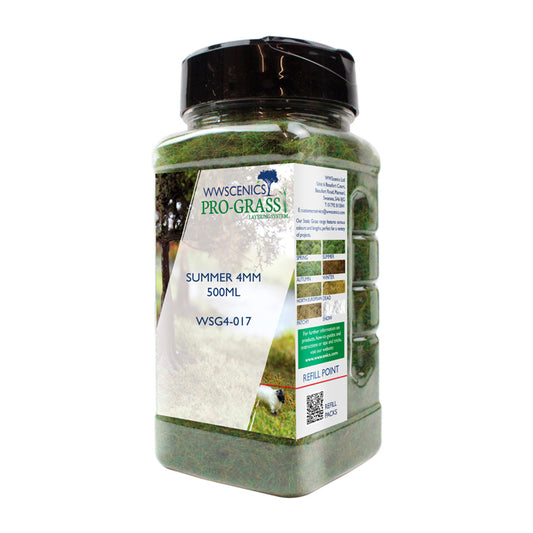 WWScenics 4mm Summer Static Grass - 500ml Canister Model Rail Scenics G4-017