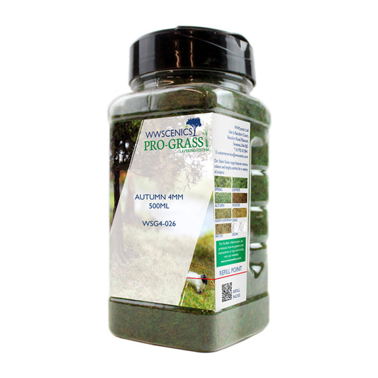 WWScenics 4mm Autumn Static Grass - 500ml Canister Model Rail Scenics G4-026