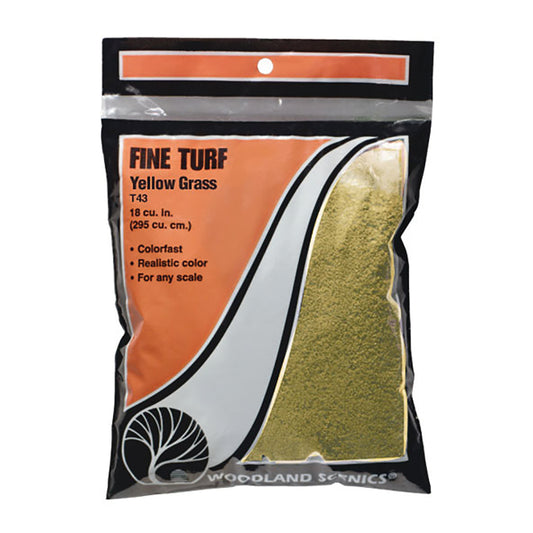 Woodland Scenics T43 Yellow Grass Fine Turf Bag Scenic Brush Foliage Landscaping