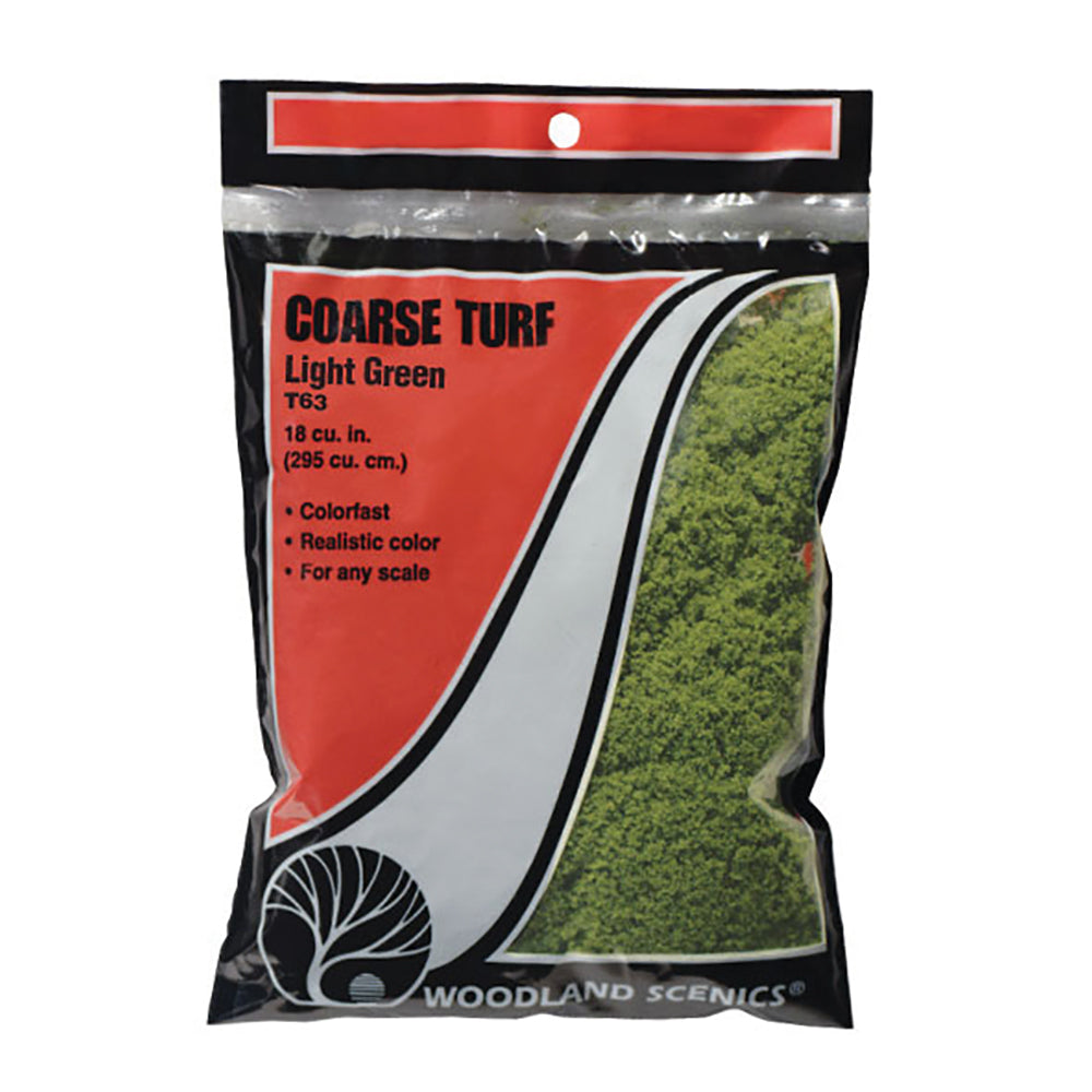 Woodland Scenics T63 Light Green Coarse Turf bag Scenic Brush Foliage Landscaping