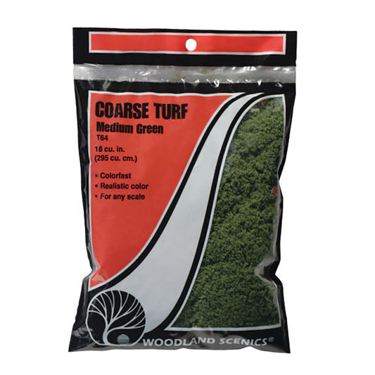 Woodland Scenics T64 Medium Green Coarse Turf Bag Scenic Brush Foliage