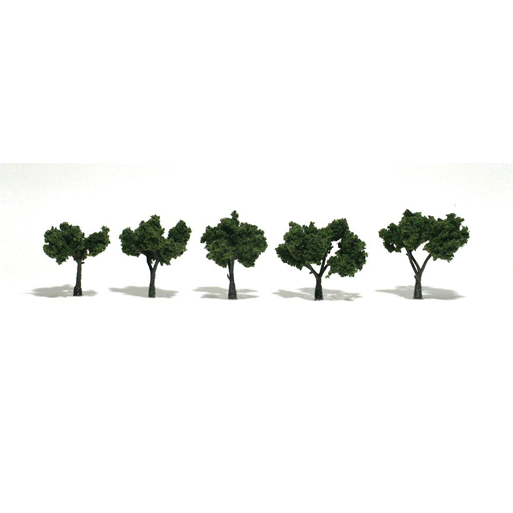 Woodland Scenics TR1502 1¼"-2" Ready Made Medium Green (5/Pk)